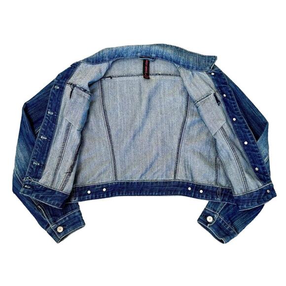 DEF LEPPARD Hysteria 1980s Punk Rock Band Upcycled Denim Jean Jacket Size M/L - Picture 12 of 15